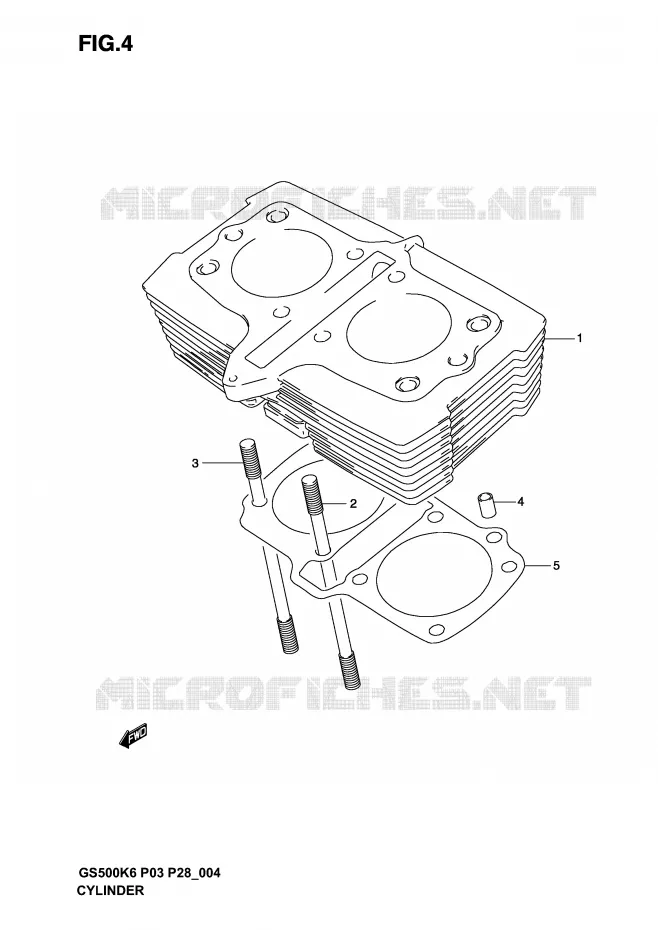 CYLINDRE Suzuki MOTO 500 GS-F 2006  GS500FK6(P3)