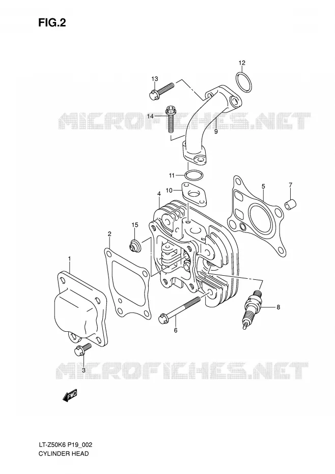 CYLINDRE Suzuki QUAD 50 QUADSPORT 2011  LT-Z50K9(P19)