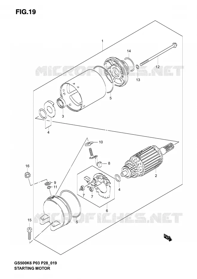 DEMARREUR Suzuki MOTO 500 GS-F 2004  GS500FK4(P3)