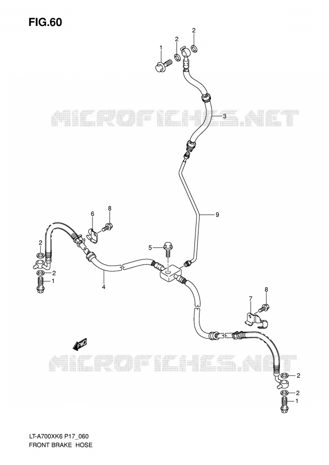 DURITE DE FREIN AVANT Suzuki QUAD 700 KINGQUAD 2007  LT-A700XK7(P17)