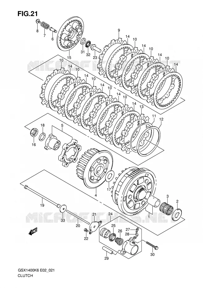 EMBRAYAGE Suzuki MOTO 1400 GSX 2007  GSX1400ZK7(E2)