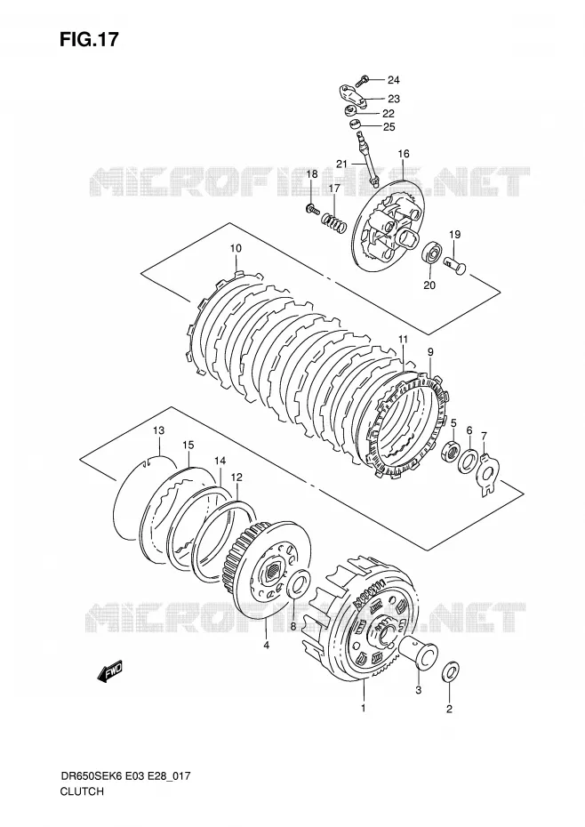 EMBRAYAGE Suzuki MOTO 650 DR 2007  DR650SEK7(E3/E28)
