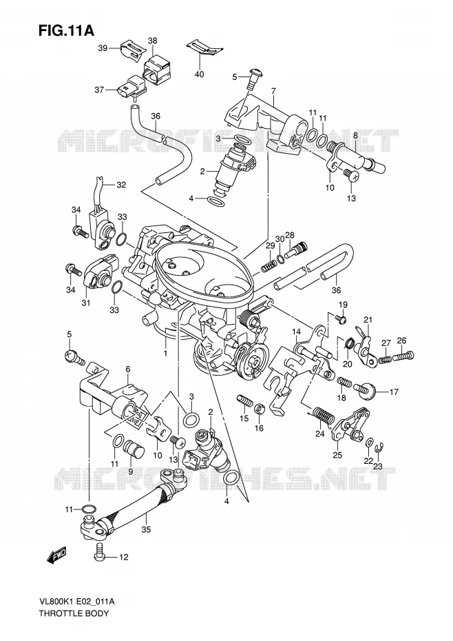 ENSEMBLE INJECTION (MODELE K5) Suzuki MOTO 800 VOLUSIA 2003  VL800K3(E2)