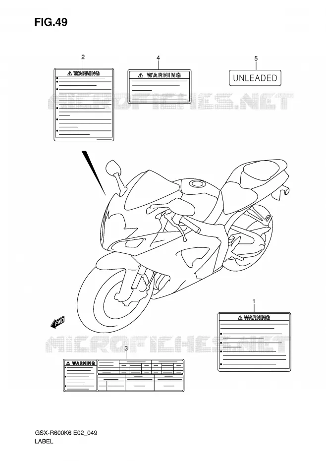ETIQUETTE Suzuki MOTO 600 GSX-R 2006  GSX-R600U3K6(E2)
