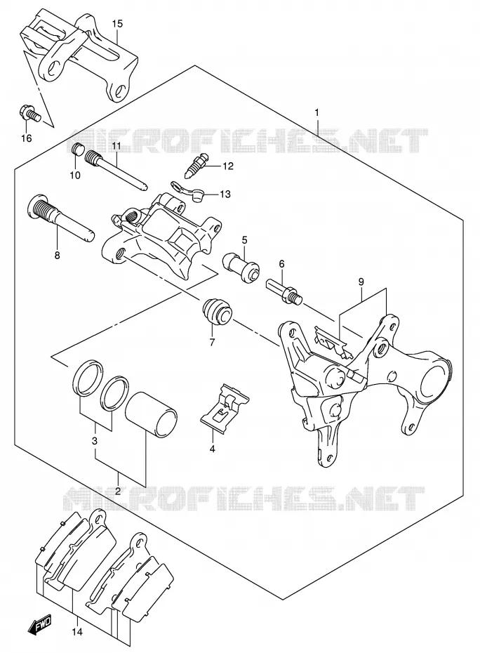 ETRIER DE FREIN ARRIERE Suzuki MOTO 450 RM-Z 2007  RM-Z450ZK7(E3/E28)