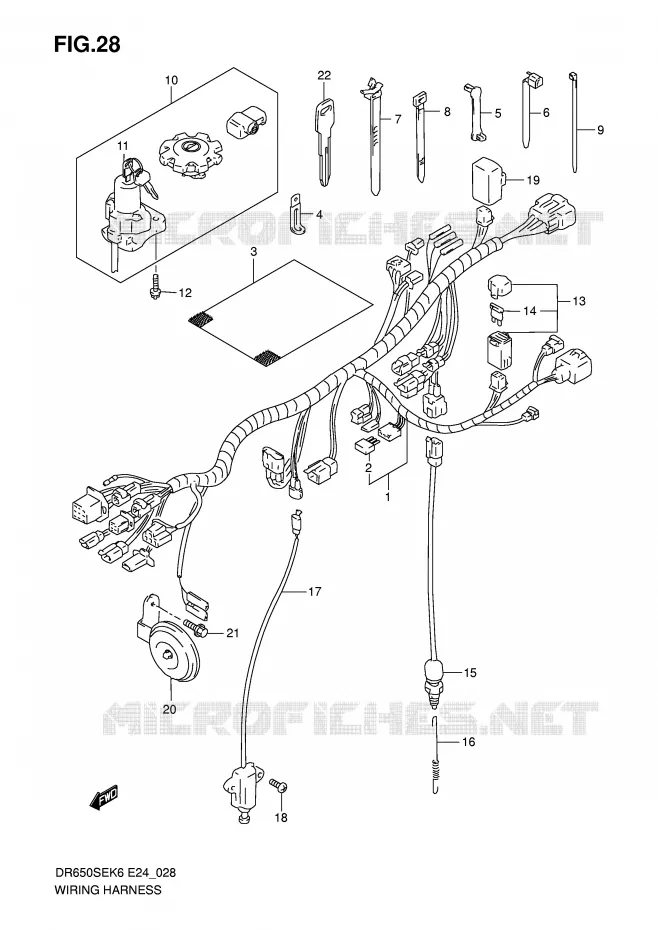 FAISCEAU ELECTRIQUE Suzuki MOTO 650 DR 2009  DR650SEK9(E24)