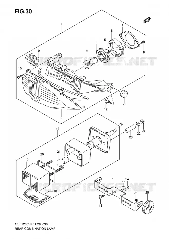 FEU ARRIERE Suzuki MOTO 1200 BANDIT 2006  GSF1200SAK6(E28)