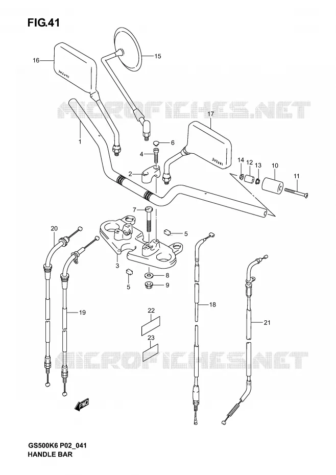 GUIDON (MODELE K3) Suzuki MOTO 500 GS-E 2006  GS500UK6(P19)
