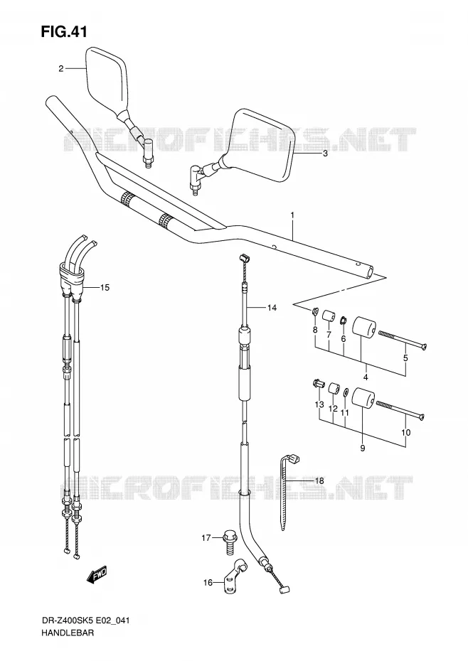 GUIDON Suzuki MOTO 400 DR-Z 2005  DR-Z400SK5(E2)