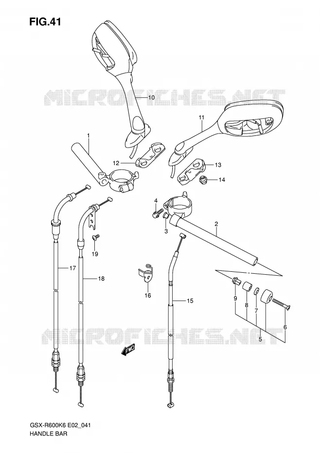 GUIDON Suzuki MOTO 600 GSX-R 2007  GSX-R600U3K7(E2)