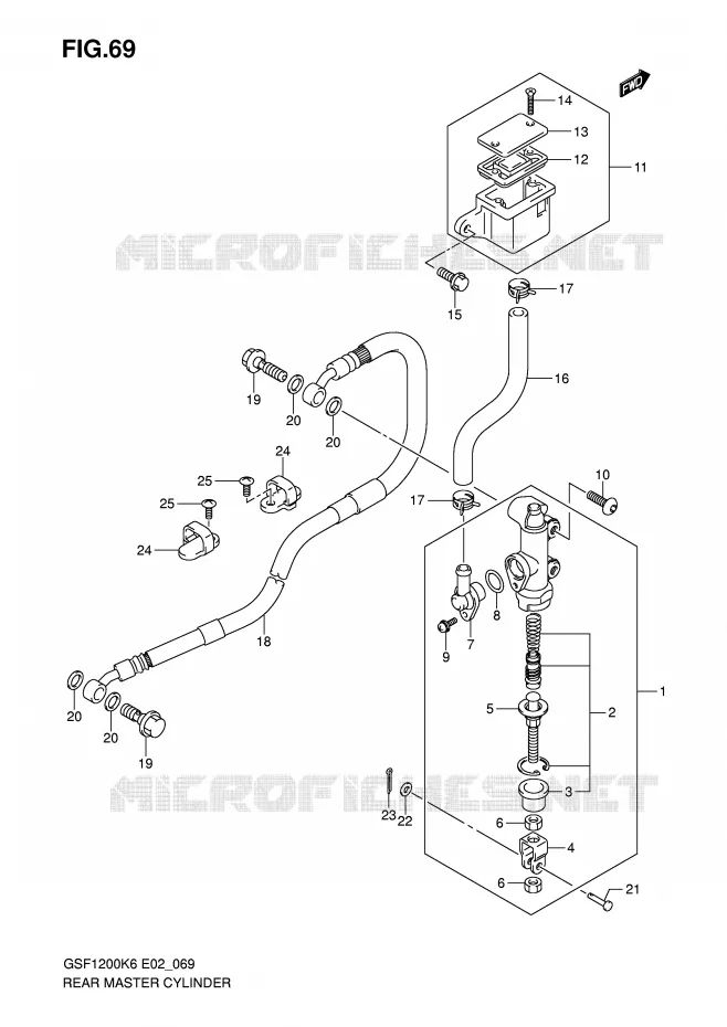 MAITRE CYLINDRE ARRIERE (GSF1200K6/SK6) Suzuki MOTO 1200 BANDIT-S 2006  GSF1200SK6(E2)