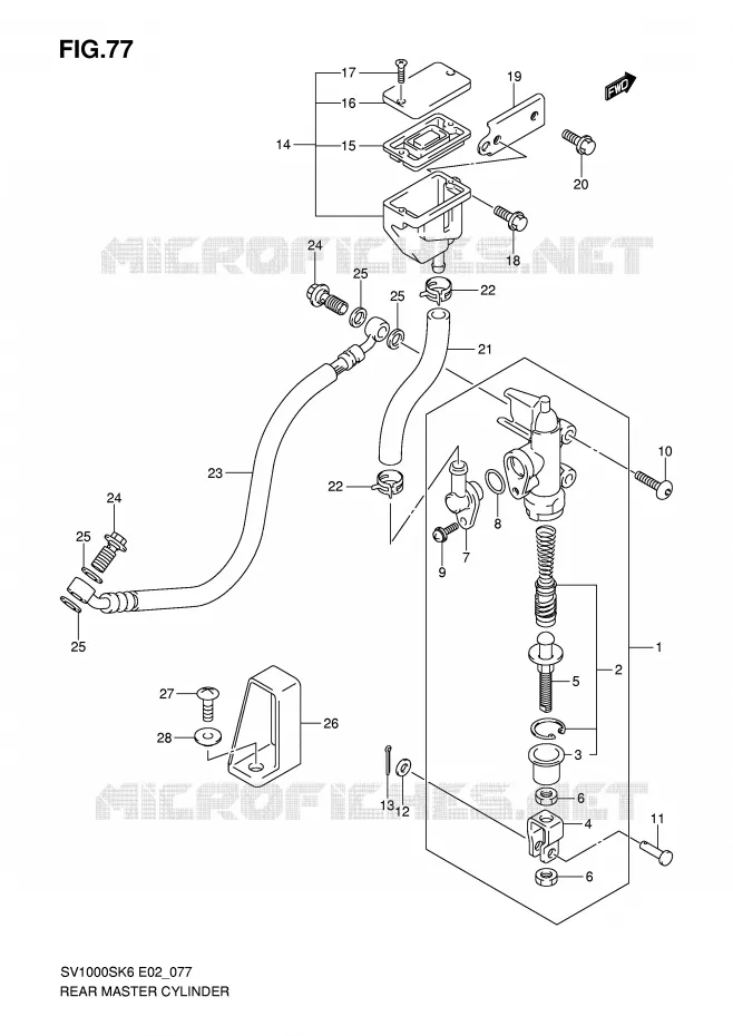 MAITRE CYLINDRE ARRIERE Suzuki MOTO 1000 SV 2006  SV1000S2K6(E2)