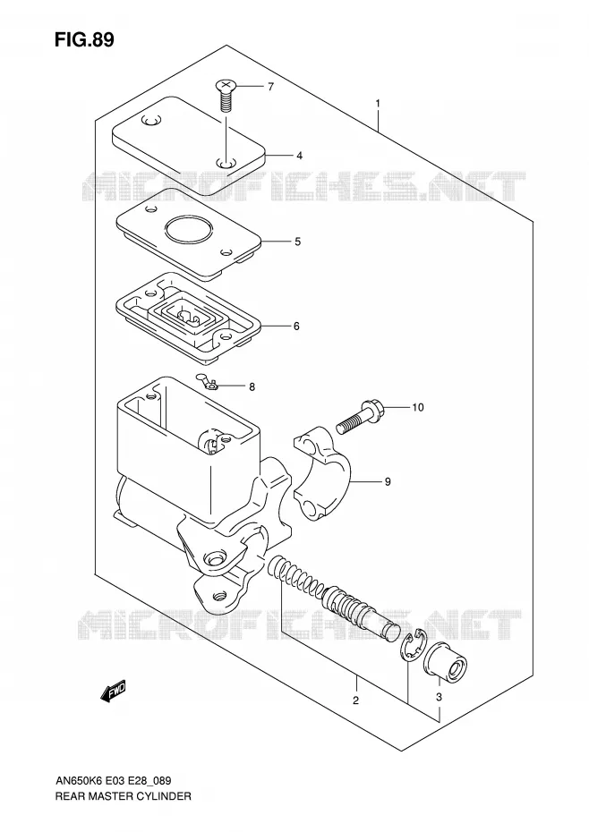 MAITRE CYLINDRE ARRIERE Suzuki SCOOTER 650 BURGMAN 2010  AN650L0(E3/E28)