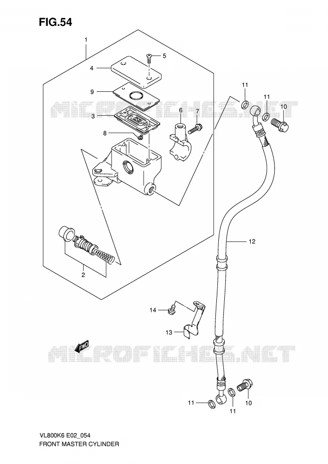 MAITRE CYLINDRE AVANT (MODELE K6) Suzuki MOTO 800 VOLUSIA 2007  VL800CK7(E2)