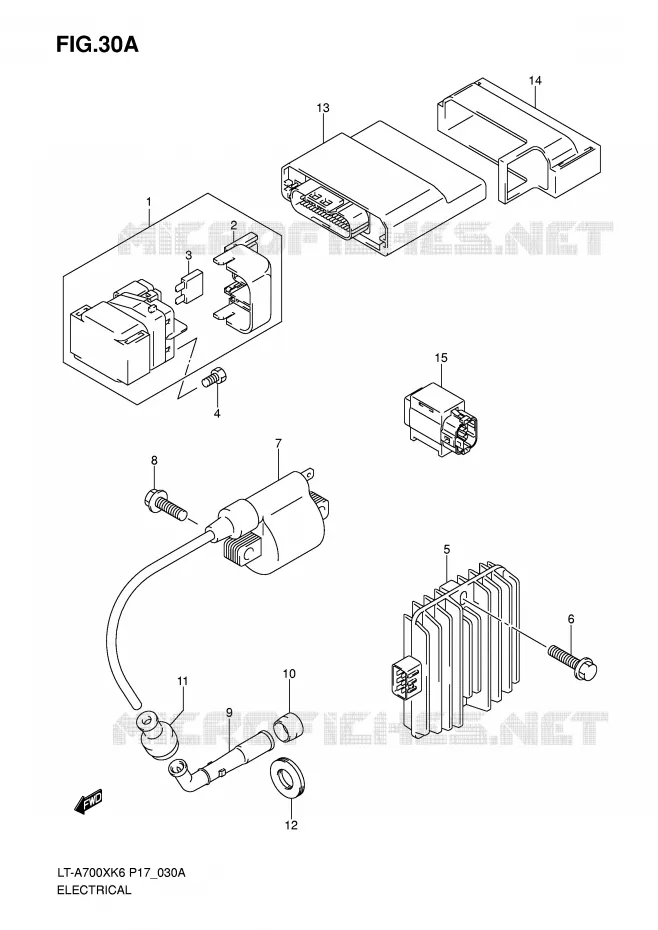 PARTIE ELECTRIQUE (F.NO.5SAAP41A 67110001~) Suzuki QUAD 700 KINGQUAD 2007  LT-A700XK7(P17)