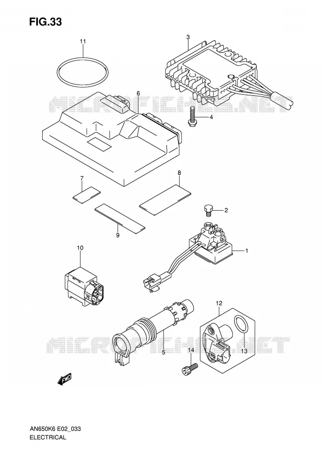 PARTIE ELECTRIQUE (MODEL K6/K7/K8/K9) Suzuki SCOOTER 650 BURGMAN 2006  AN650AK6(E2)