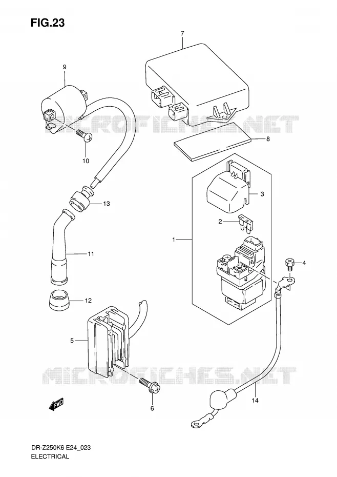 PARTIE ELECTRIQUE Suzuki MOTO 250 DR-Z 2007  DR-Z250K7(E24)
