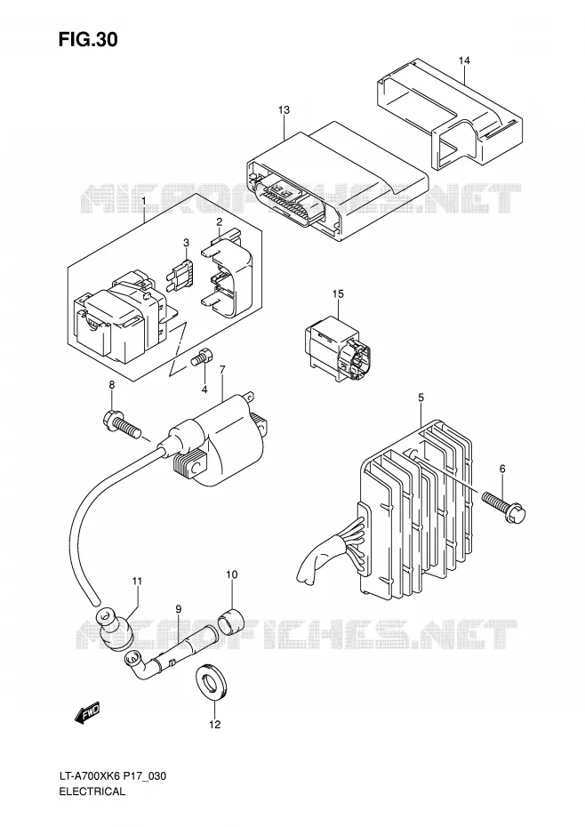 PARTIE ELECTRIQUE (~F.NO.5SAAP41A 67110000) Suzuki QUAD 700 KINGQUAD 2007  LT-A700XK7(P17)