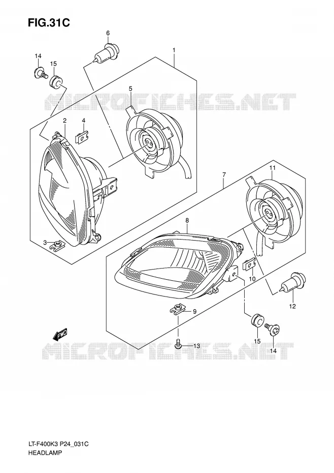 PHARE (MODEL K6/K7) Suzuki QUAD 400 EIGER 2004  LT-F400K4(P24)