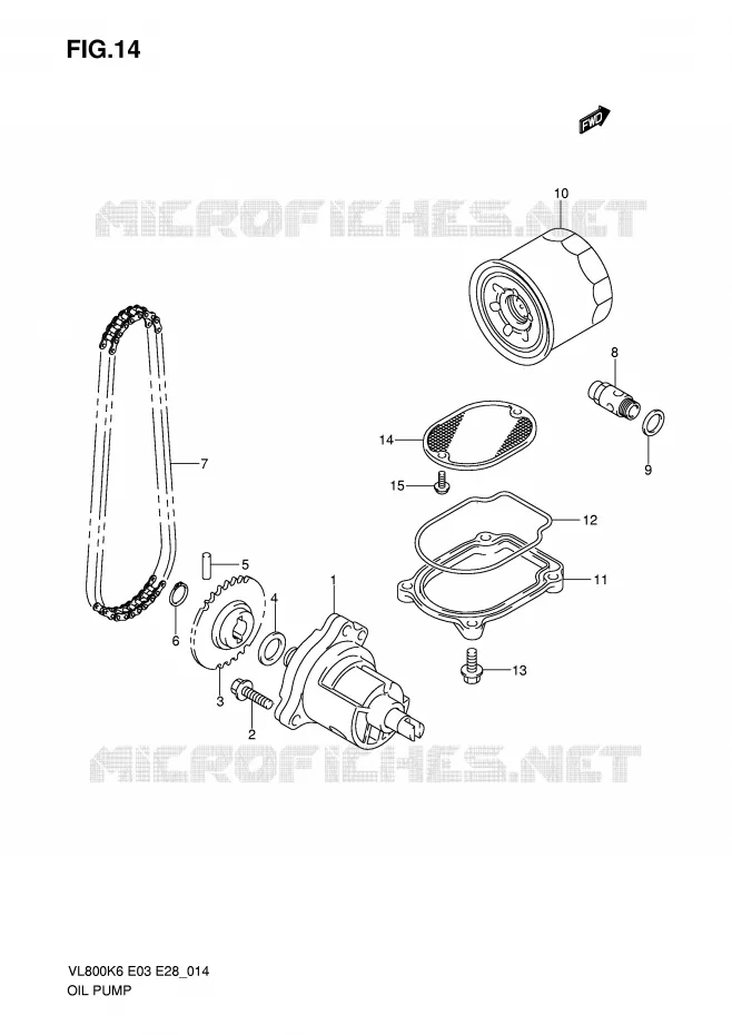 POMPE A HUILE Suzuki MOTO 800 VOLUSIA 2006  VL800TK6(E3/E28)