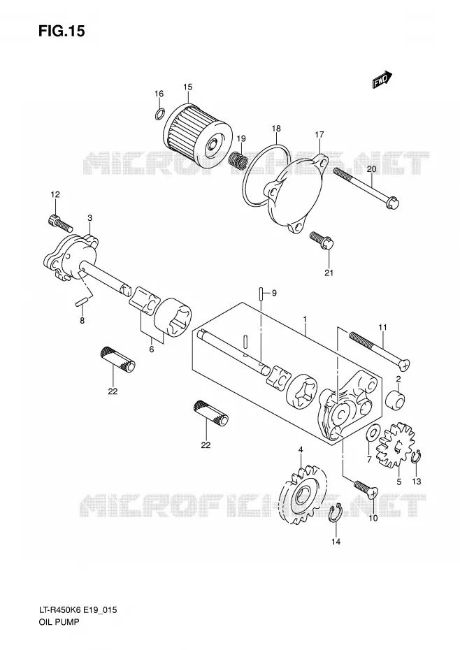 POMPE A HUILE Suzuki QUAD 450 QUADRACER 2010  LT-R450ZL0(E19)