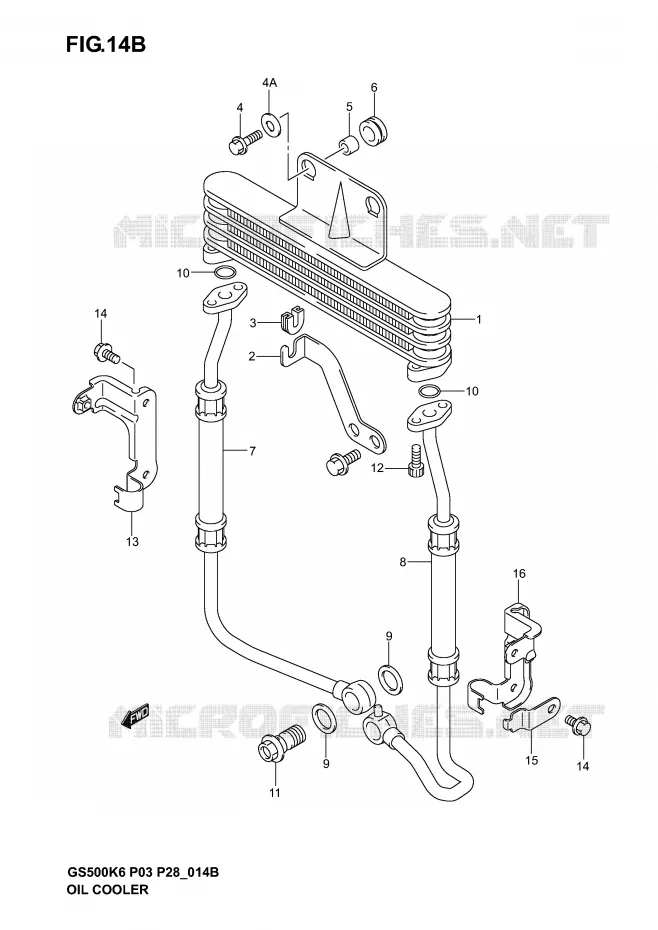 RADIATEUR D'HUILE (GS500F) Suzuki MOTO 500 GS-F 2006  GS500FK6(P3)