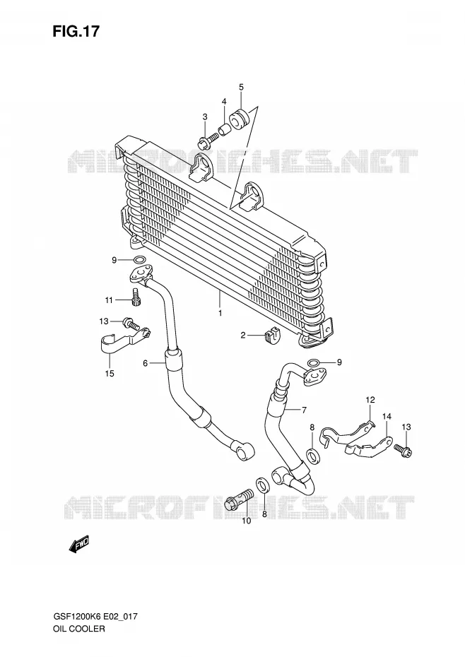 RADIATEUR D'HUILE Suzuki MOTO 1200 BANDIT 2006  GSF1200AK6(E2)