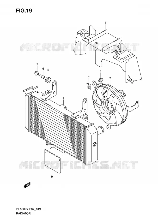 RADIATEUR Suzuki MOTO 650 V-STROM 2008  DL650AK8(E2)