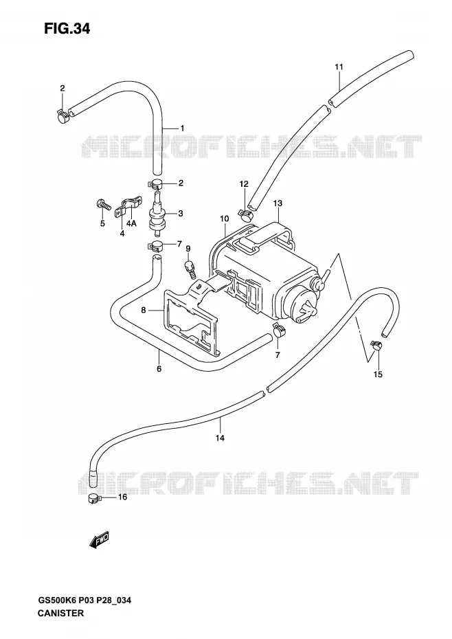 RENIFLARD (P33) Suzuki MOTO 500 GS-F 2005  GS500FK5(P3)