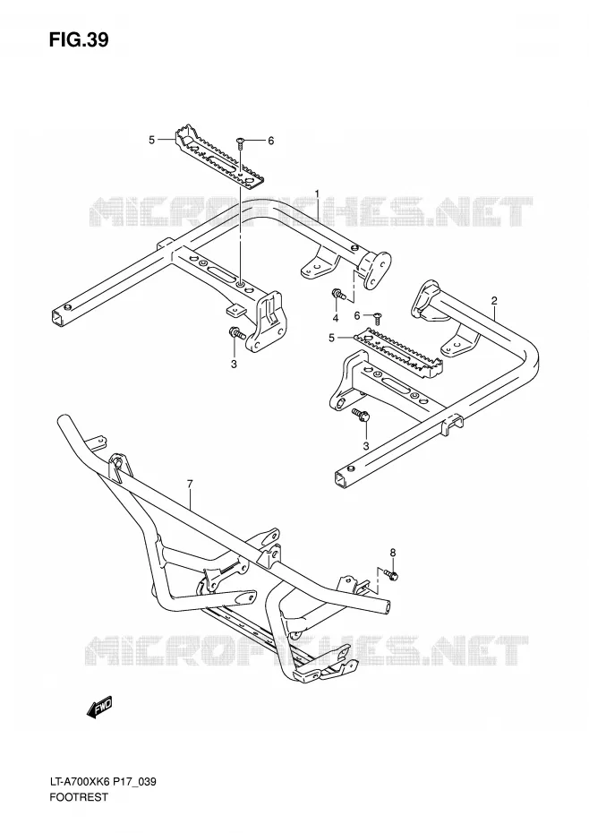 REPOSE PIED Suzuki QUAD 700 KINGQUAD 2006  LT-A700XK6(P17)