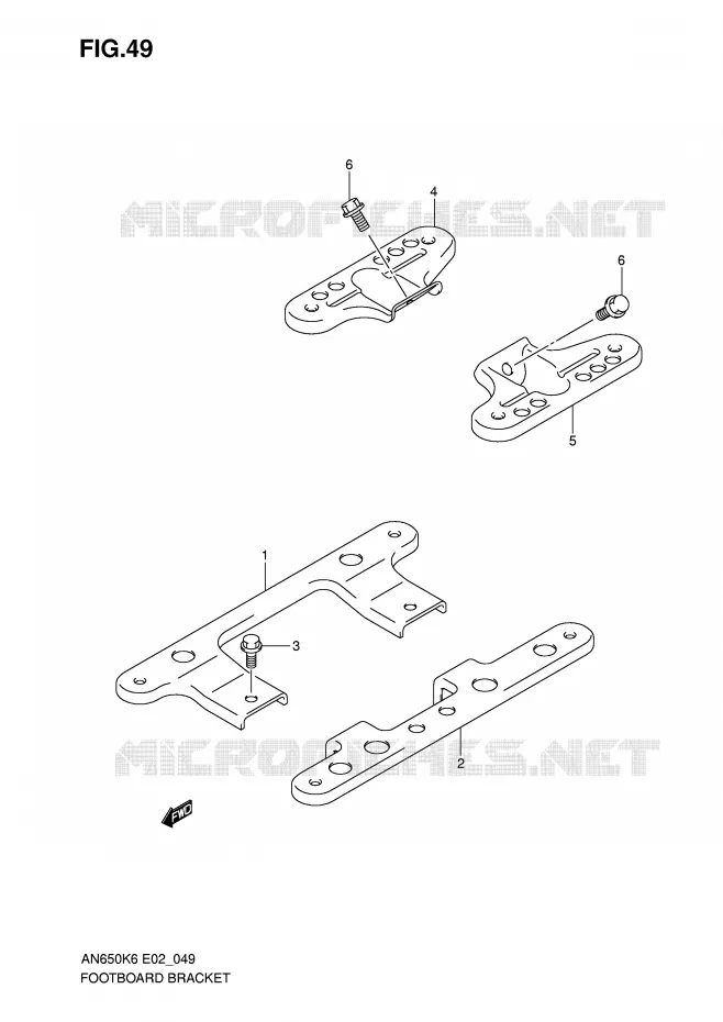 REPOSE PIEDS ARRIERE Suzuki SCOOTER 650 BURGMAN 2010  AN650L0(E2)