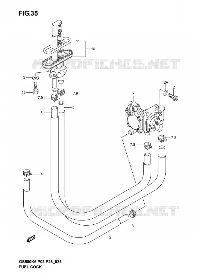 ROBINET D'ESSENCE Suzuki MOTO 500 GS-F 2006  GS500FK6(P3)