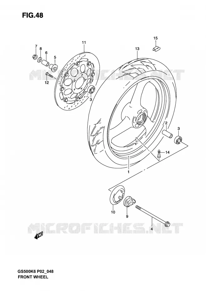 ROUE AVANT Suzuki MOTO 500 GS-F 2006  GS500FUK6(P19)