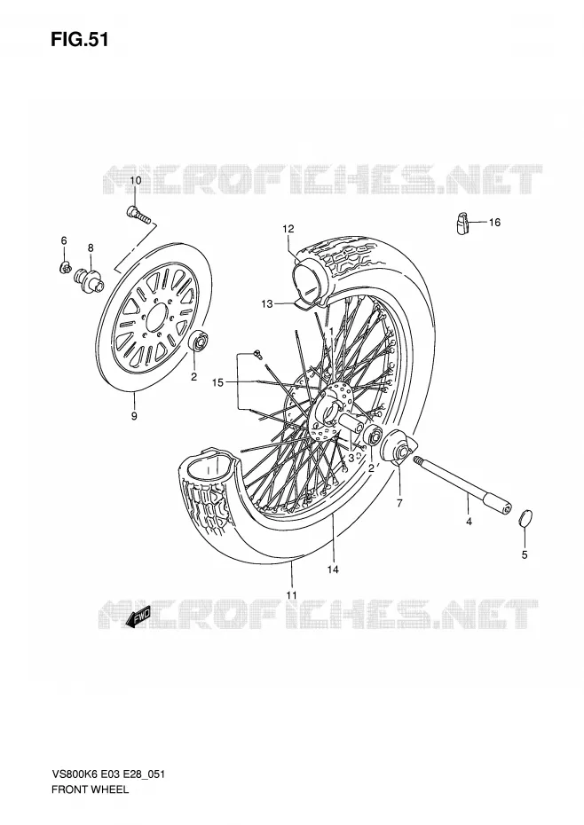 ROUE AVANT Suzuki MOTO 800 INTRUDER 2008  VS800K8(E3/E28)