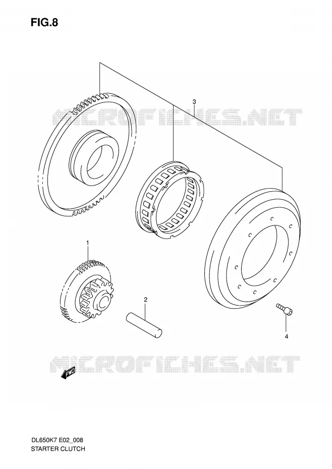 ROUE LIBRE DE DEMARREUR Suzuki MOTO 650 V-STROM 2008  DL650U3K8(E2)