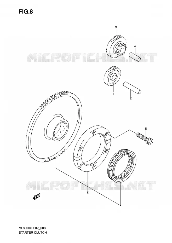 ROUE LIBRE DE DEMARREUR Suzuki MOTO 800 VOLUSIA 2006  VL800CK6(E2)