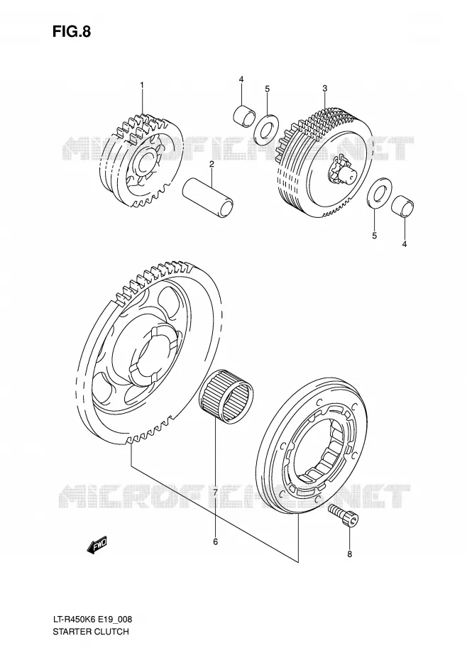 ROUE LIBRE DE DEMARREUR Suzuki QUAD 450 QUADRACER 2010  LT-R450ZL0(E19)