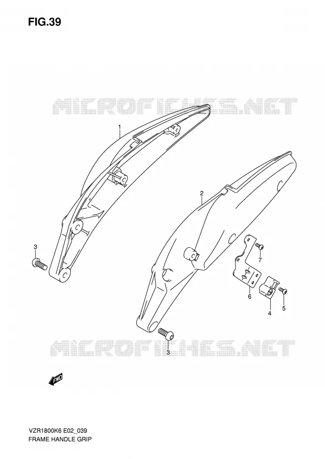 SUPPORT ARRIERE (MODEL K6/K7) Suzuki MOTO 1800 INTRUDER 2007  VZR1800U2K7(E2)