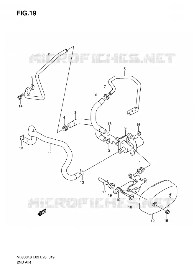 SYSTÈME DE RECYCLAGE GAZ D'ECHAPPEMENT (MODEL K6/K7/K8) Suzuki MOTO 800 VOLUSIA 2009  VL800K9(E3/E28)