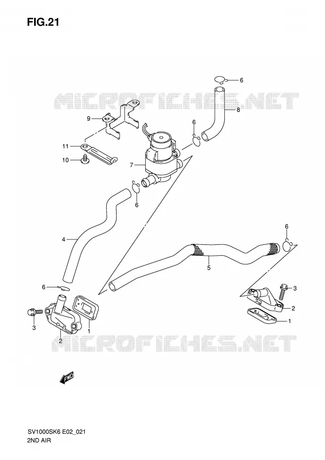 SYSTEME RECYCLAGE GAZ ECHAPPEMENT Suzuki MOTO 1000 SV 2007  SV1000K7(E2)