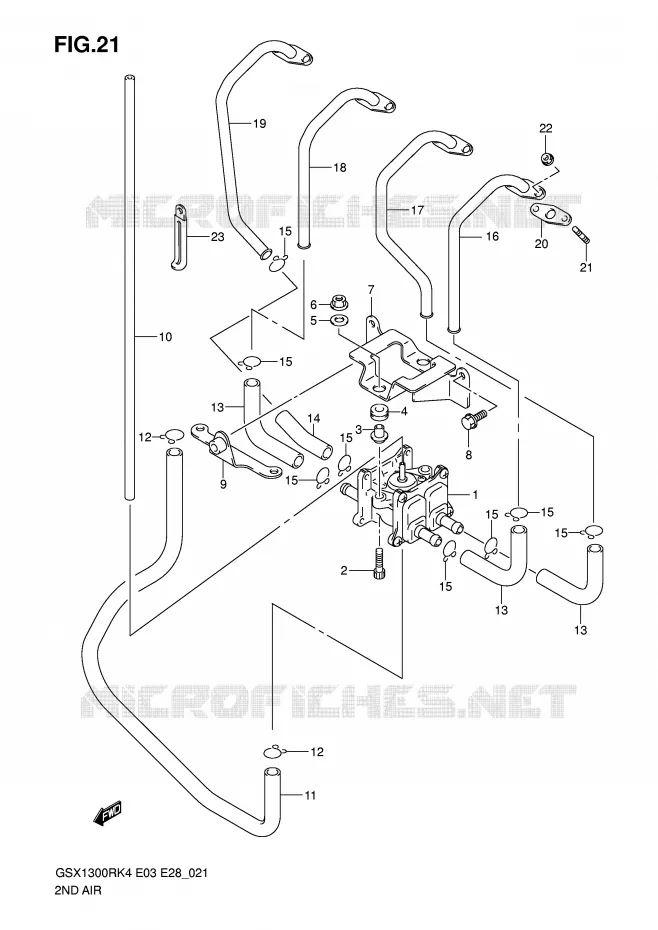 SYSTEME RECYCLAGE GAZ ECHAPPEMENT Suzuki MOTO 1300 HAYABUSA 2006  GSX1300RZK6(E3/E28)