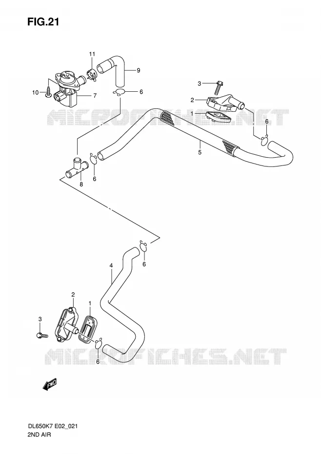 SYSTEME RECYCLAGE GAZ ECHAPPEMENT Suzuki MOTO 650 V-STROM 2007  DL650K7(E2)