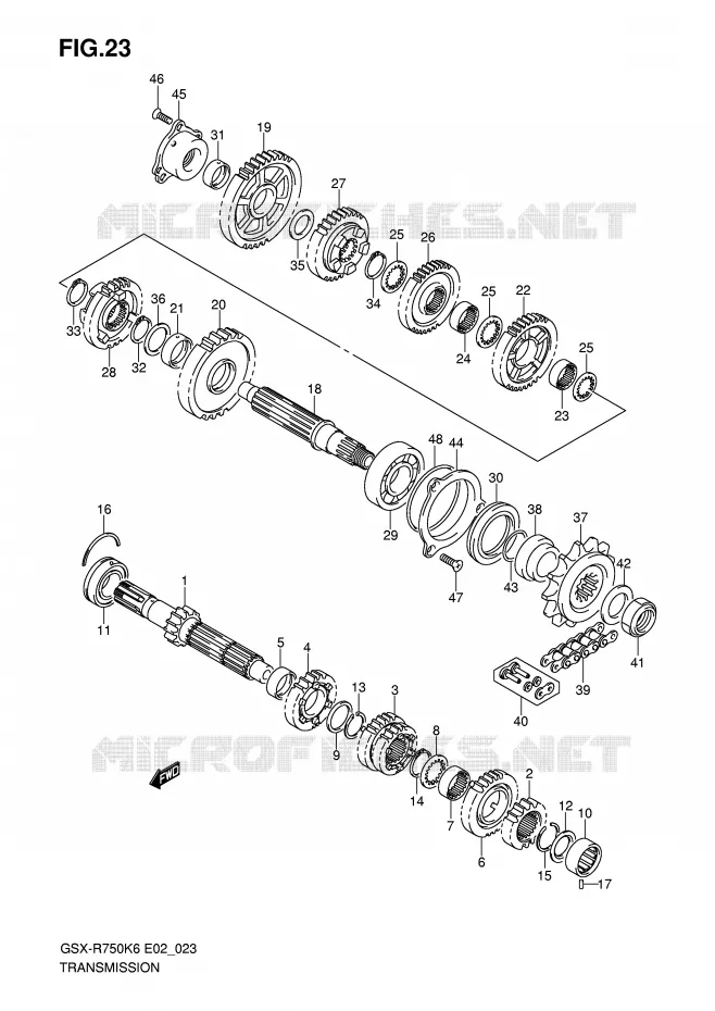 TRANSMISSION Suzuki MOTO 750 GSX-R 2007  GSX-R750U2K7(E2)