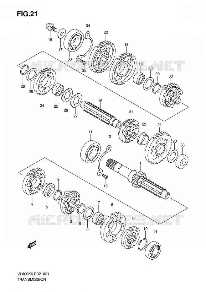 TRANSMISSION Suzuki MOTO 800 VOLUSIA 2007  VL800K7(E2)