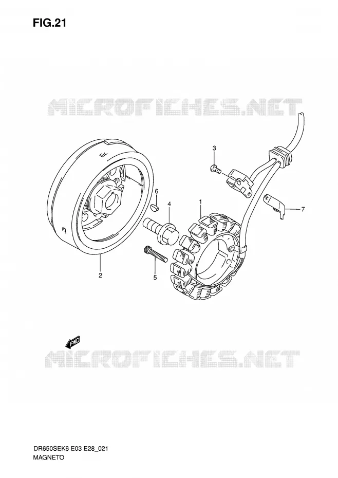 ALLUMAGE ROTOR - STATOR Suzuki MOTO 650 DR 2007  DR650SEK7(E3/E28)