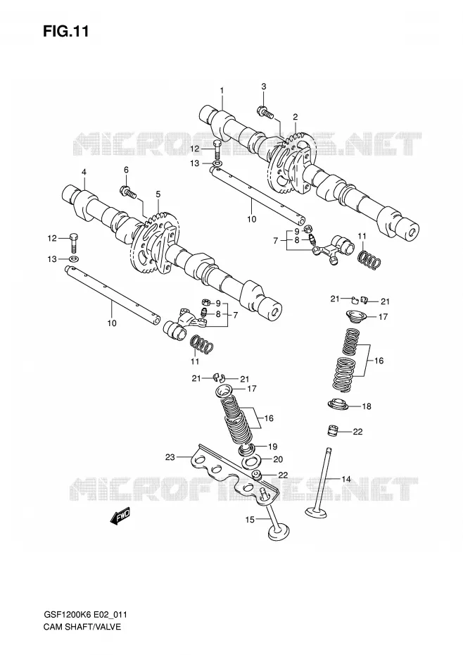 ARBRE A CAMES - SOUPAPES Suzuki MOTO 1200 BANDIT 2006  GSF1200AK6(E2)