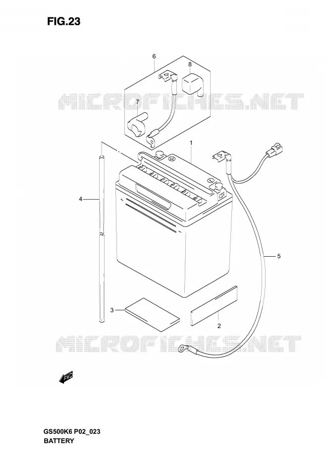 BATTERIE Suzuki MOTO 500 GS-F 2005  GS500FK5(P19)