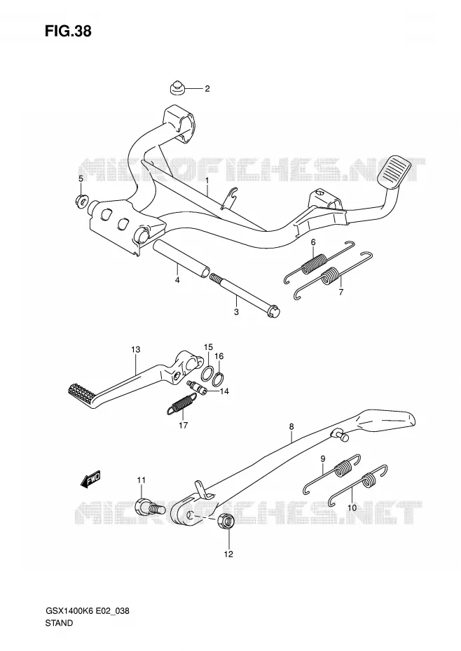BEQUILLE Suzuki MOTO 1400 GSX 2006  GSX1400U1K6(E2)