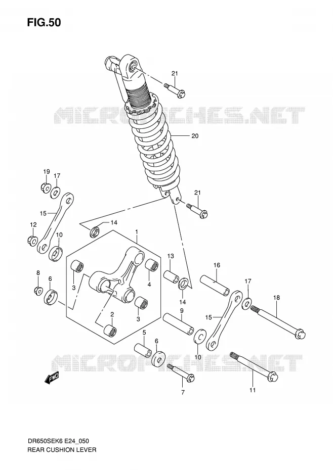 BIELLETTE DE SUSPENSION ARRIERE Suzuki MOTO 650 DR 2006  DR650SEK6(E24)