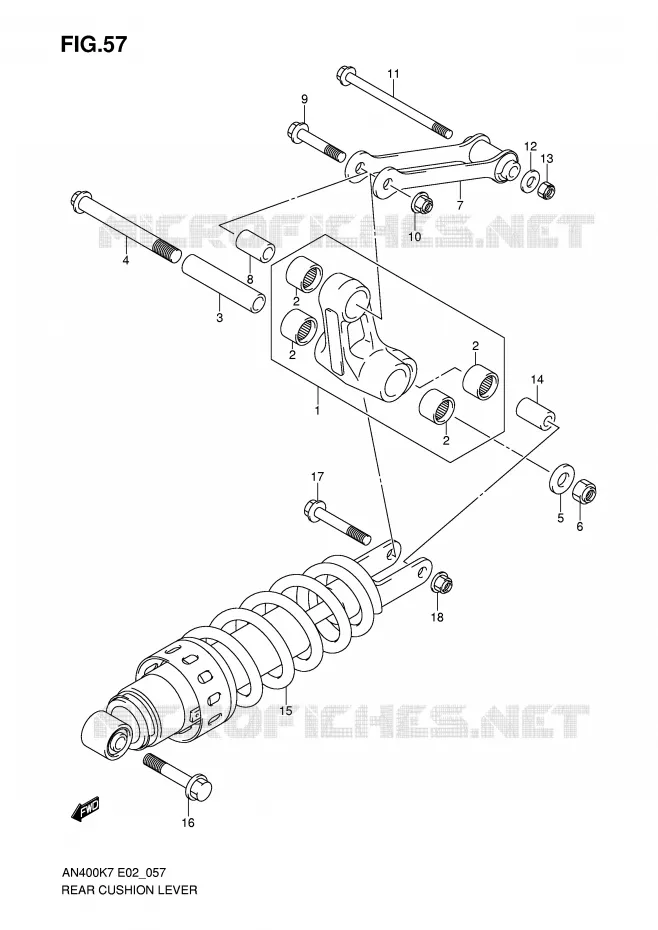 BIELLETTE DE SUSPENSION ARRIERE Suzuki SCOOTER 400 BURGMAN 2010  AN400AL0(E2)